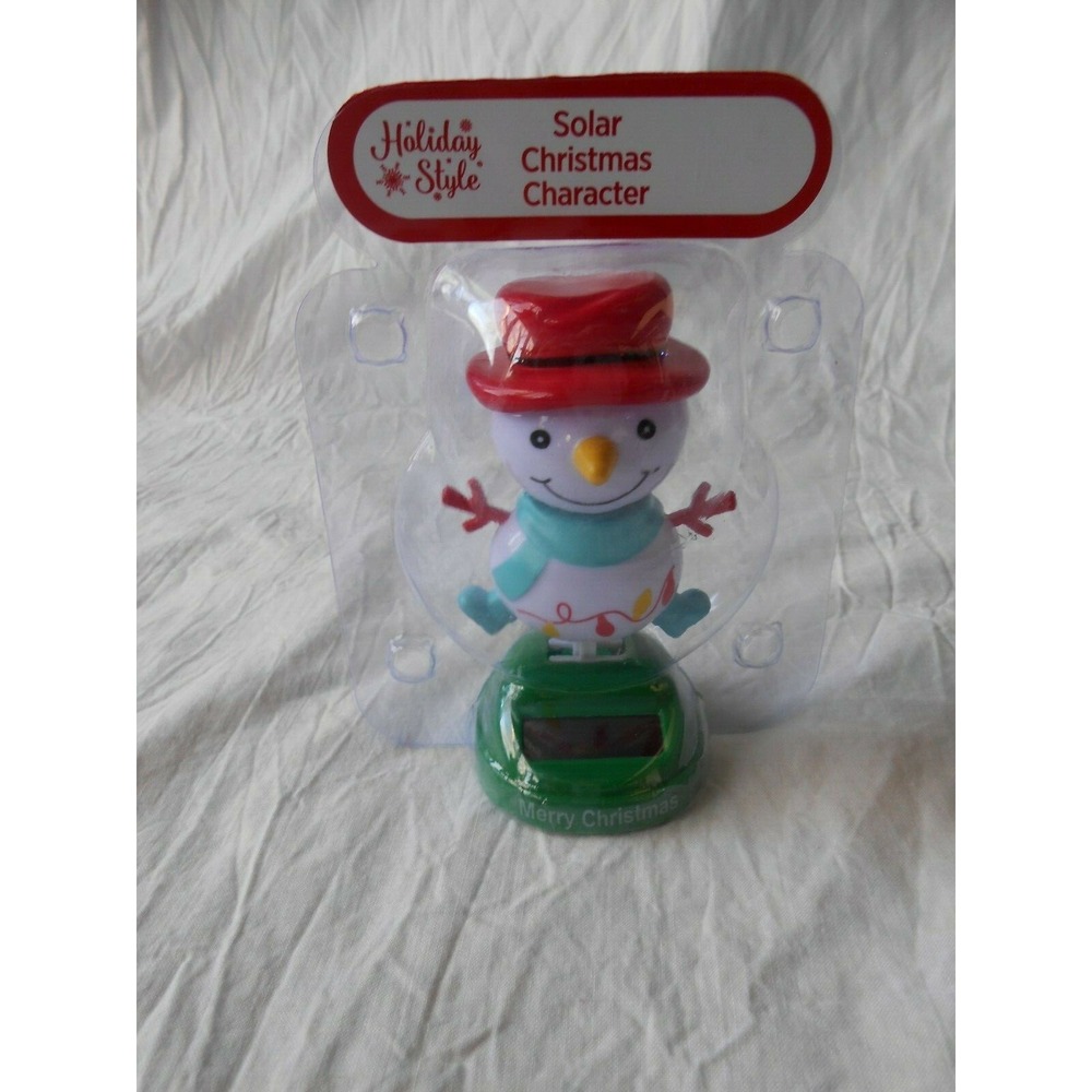 NEW Solar Powered Dancing Dancer Merry Christmas Snowman Frosty Bobble Head‎ Toy